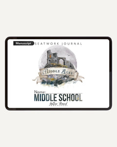 Middle Ages homeschool unit study digital student seatwork book in manuscript for middle school