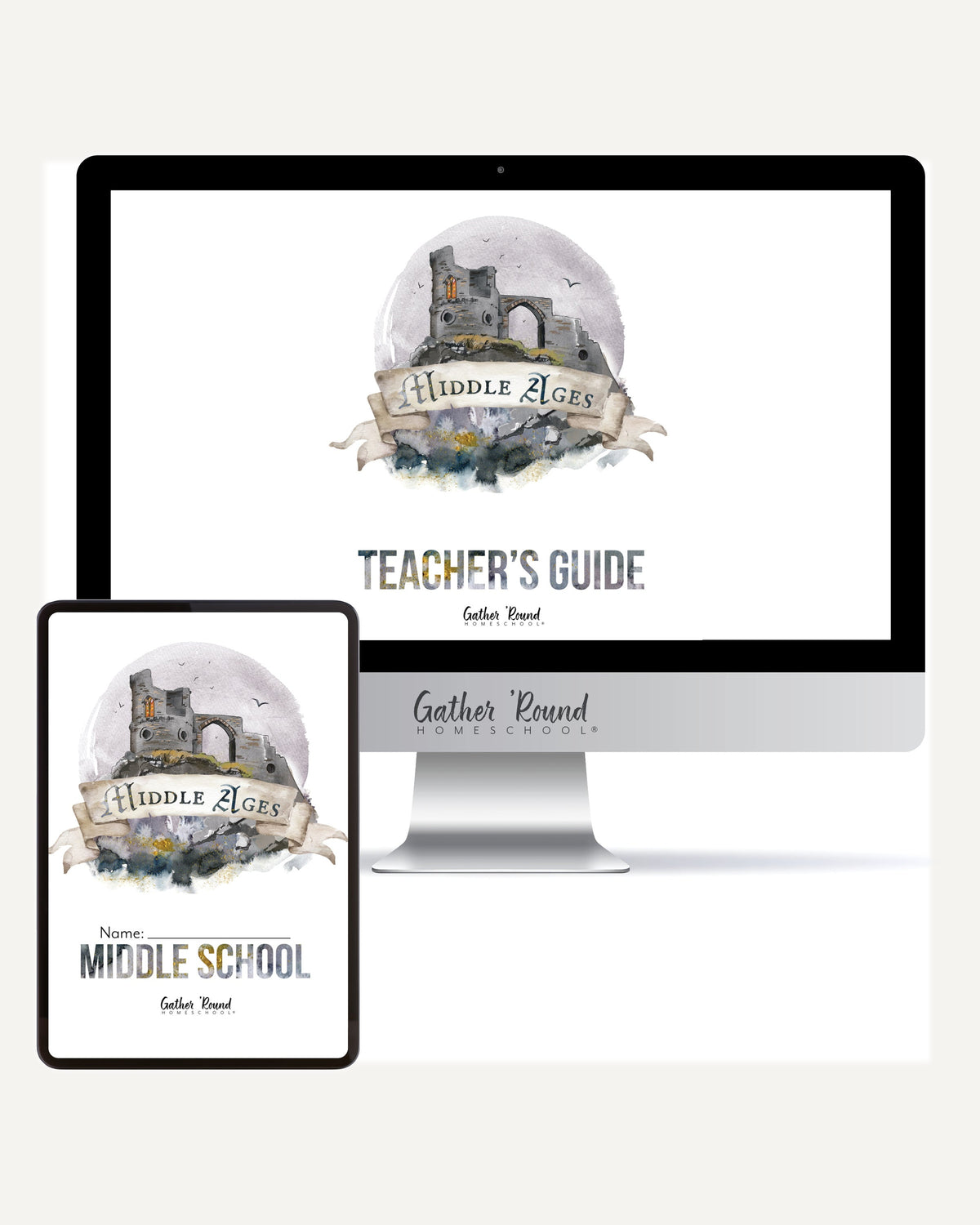 Middle Ages homeschool unit study digital student workbook in middle school with teacher's guide bundle