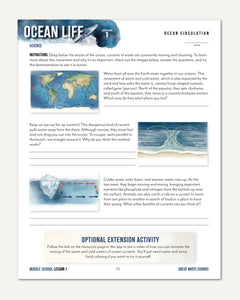 Ocean Life homeschool unit study digital student workbook for middle school with teacher's guide bundle ocean circulation