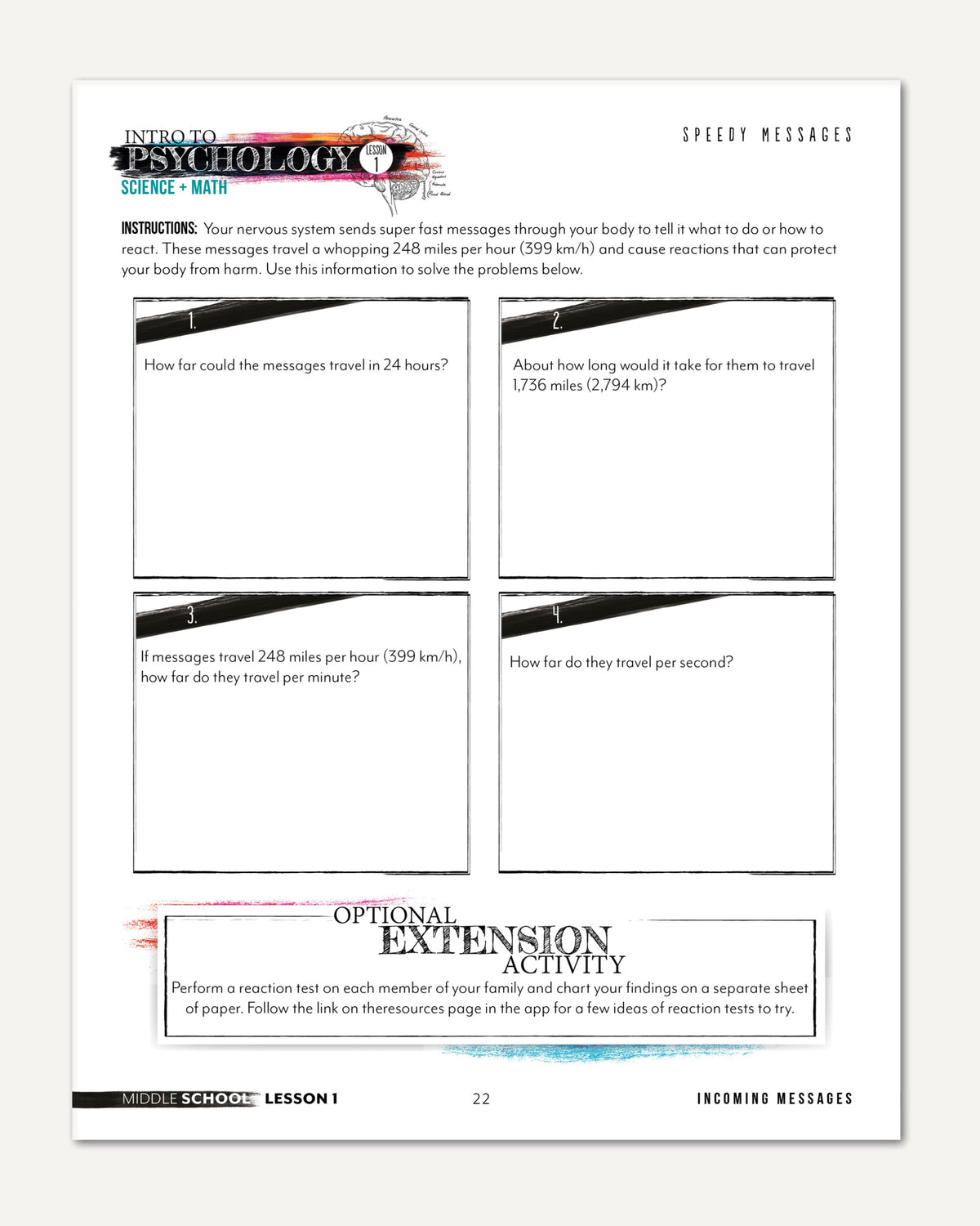 Psychology homeschool unit study digital student workbook in middle school with teacher's guide bundle speedy messages workshseet