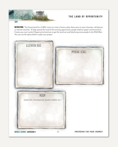 Living Off the Land homeschool unit study digital middle school student notebook and teacher's bundle lesson one