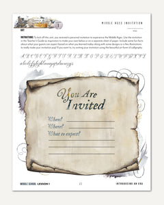 Middle Ages homeschool unit study printed student workbook middle school lesson one