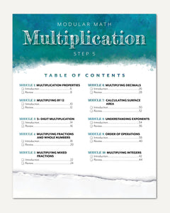 Modular Math: Multiplication homeschool unit study, printed Sample Page