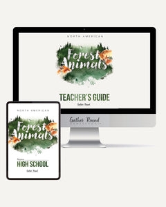 North American Forest Animals homeschool unit study digital student workbook  in high school with teacher's guide bundle