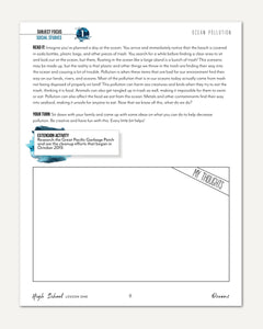 Oceans homeschool unit study digital student workbook for high school with teacher's guide combo ocean pollution