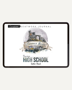 Middle Ages homeschool unit study digital student seatwork book in cursive for high school