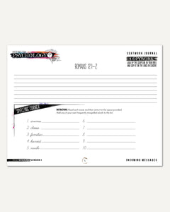 Psychology homeschool unit study digital student seatwork journal cursive in high school worksheet