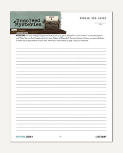 Unsolved Mysteries Homeschool Unit Study Printed High School Student Book Lesson 1 Finish the Story