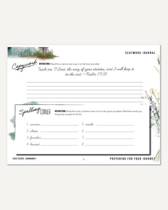 Living Off the Land homeschool unit seatwork journal digital High School student notebook in cursive lesson one