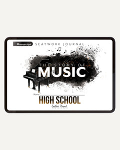 Music homeschool unit study digital student seatwork journal in manuscript for high school
