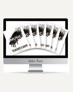 Music homeschool unit study digital student workbook for full family units with Teacher's Guide bundle