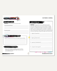 Psychology homeschool unit study digital student seatwork  journal manuscript in high school worksheet