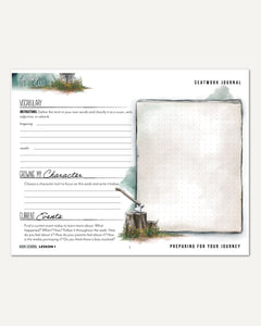 Living Off the Land homeschool unit seatwork journal digital High School student notebook in manuscript lesson one
