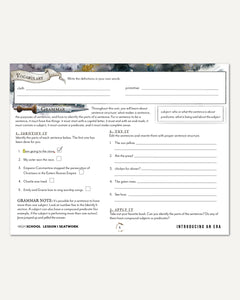 Middle Ages homeschool unit study digital student seatwork book in manuscript for high school lesson one