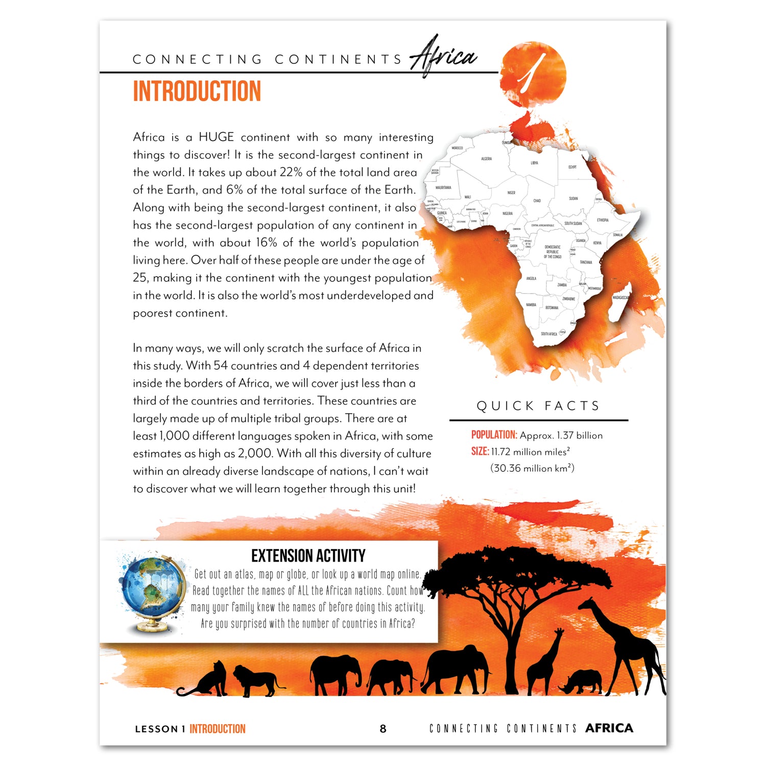 Africa homeschool unit study printed teacher guide introduction lesson plan part one