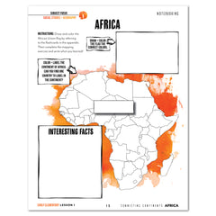 Africa homeschool unit study Printed Early Elementary Student Book Lesson 1 Page