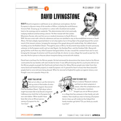 Africa homeschool unit study Printed Upper Elementary Student Book Lesson 1 Page