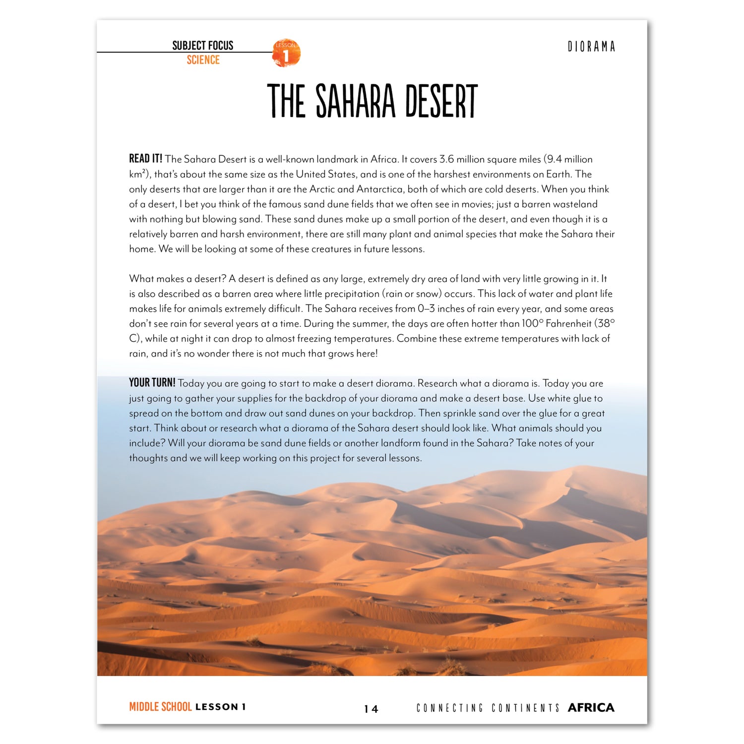 Africa homeschool unit study Printed Middle School Student Book Lesso 1 Page