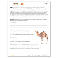 Africa homeschool unit study Printed High School Student Book Lesson 1 Page