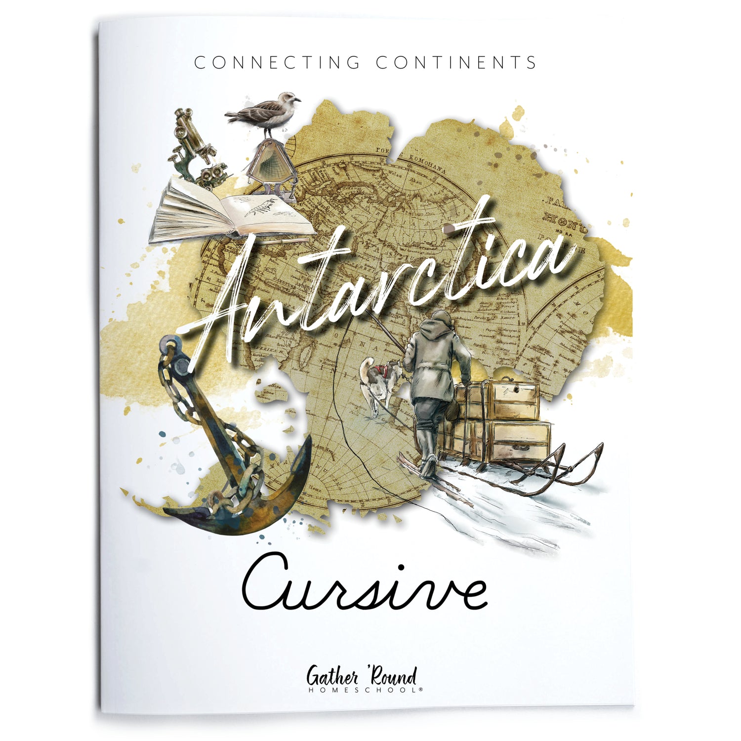 Antarctica homeschool unit study printed Cursive Cover