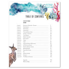 Australia + Oceania Homeschool Study Unit Printed Teacher's Guide Table of Contents 