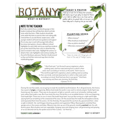 Botany Homeschool Unit Study Printed Teacher's Guide Daily Lesson 1 Part 1
