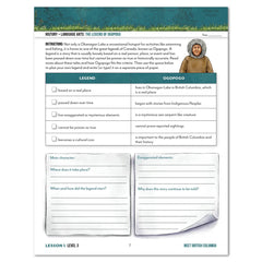 British Columbia Homeschool Unit Study Digital Level 3 Student Book Daily Lesson 1 