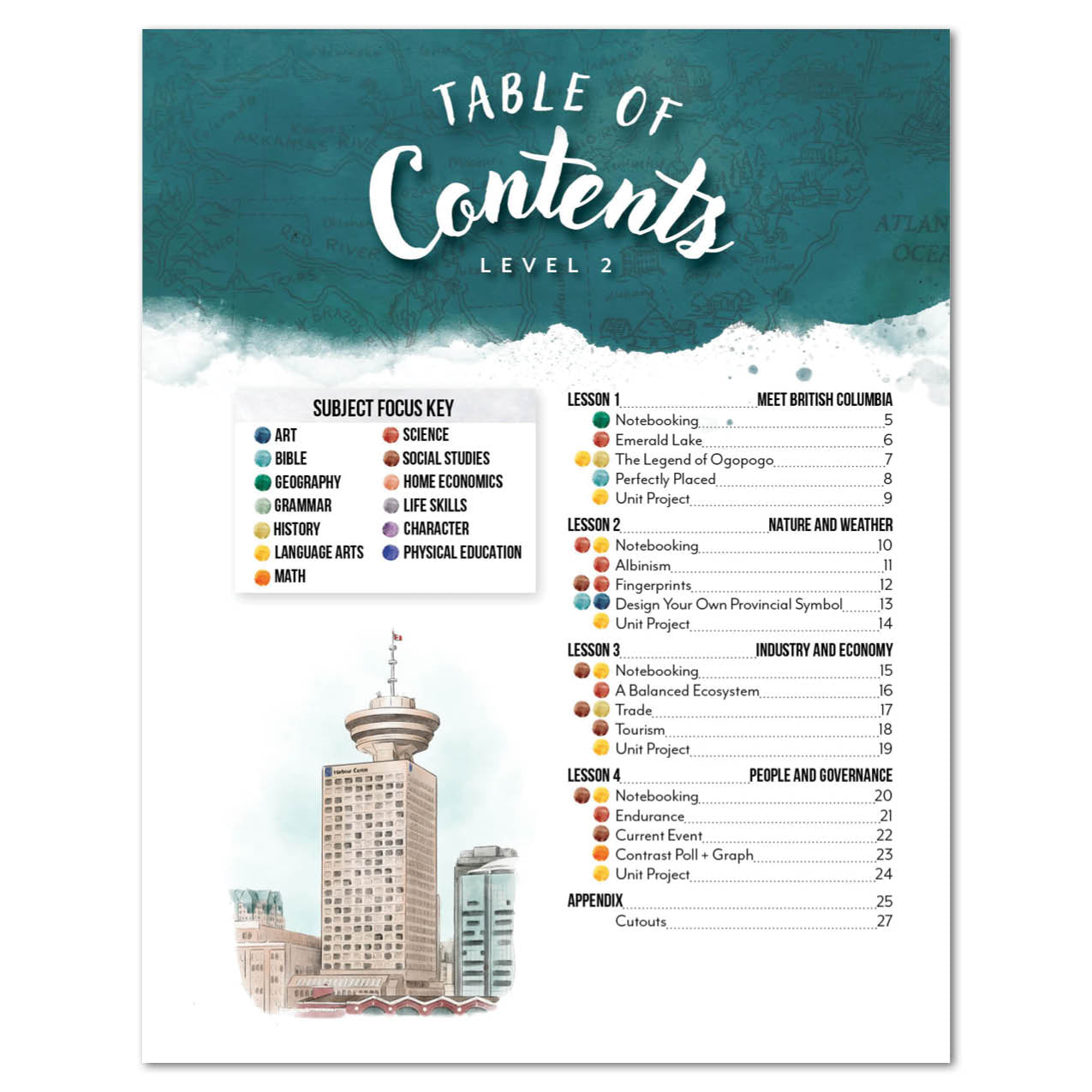British Columbia Homeschool Unit Study  Level 2 Table of Contents