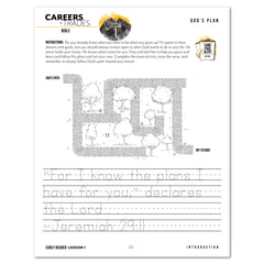 Careers + Trades Homeschool Unit Study Printed Early Reader Student Book Daily Lesson 1 God's Plan