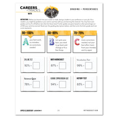 Careers + Trades Homeschool Unit Study Printed Upper Elementary Student Book Daily Lesson Grading and Percentages