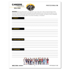 Careers + Trades Homeschool Unit Study Printed Middle School Student Book  Daily Lesson 1 Professionalism
