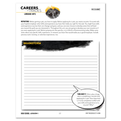 Careers + Trades Homeschool Unit Study Printed High School Student Book Daily Lesson 1 Resume