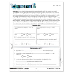 Chemistry Homeschool Unit Study Printed Upper Elementary Student Book Lesson 1 A Hypothesis Page