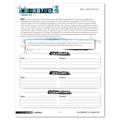 Chemistry Homeschool Unit Study Printed High School Student Book Lesson 1 Why Paragraphs? Page 
