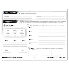 Chemistry Homeschool Unit Study Printed Seatwork Journal Manuscript High School Vocabulary and Grammar