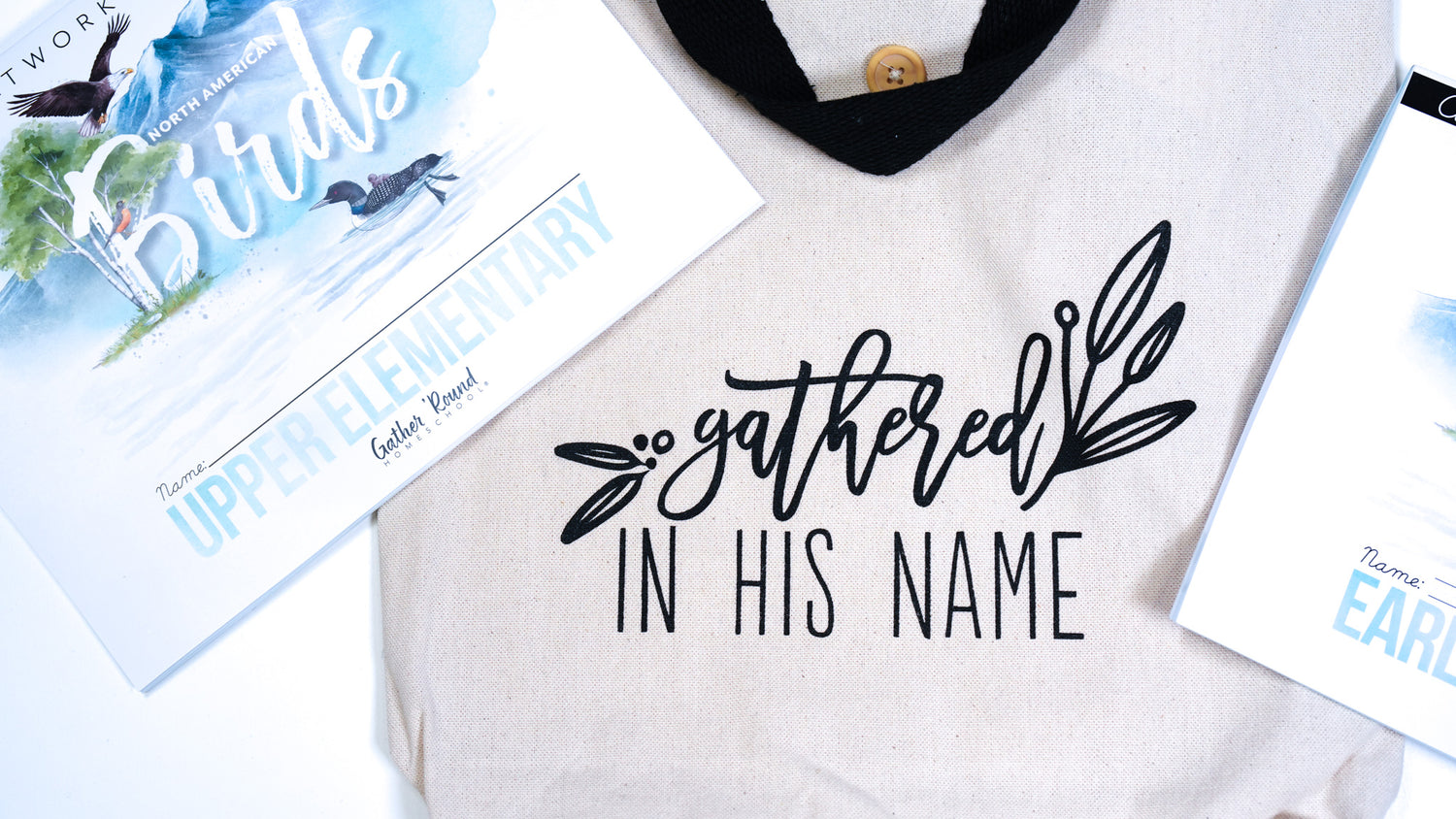 Gathered In His Name Canvas Tote with Button