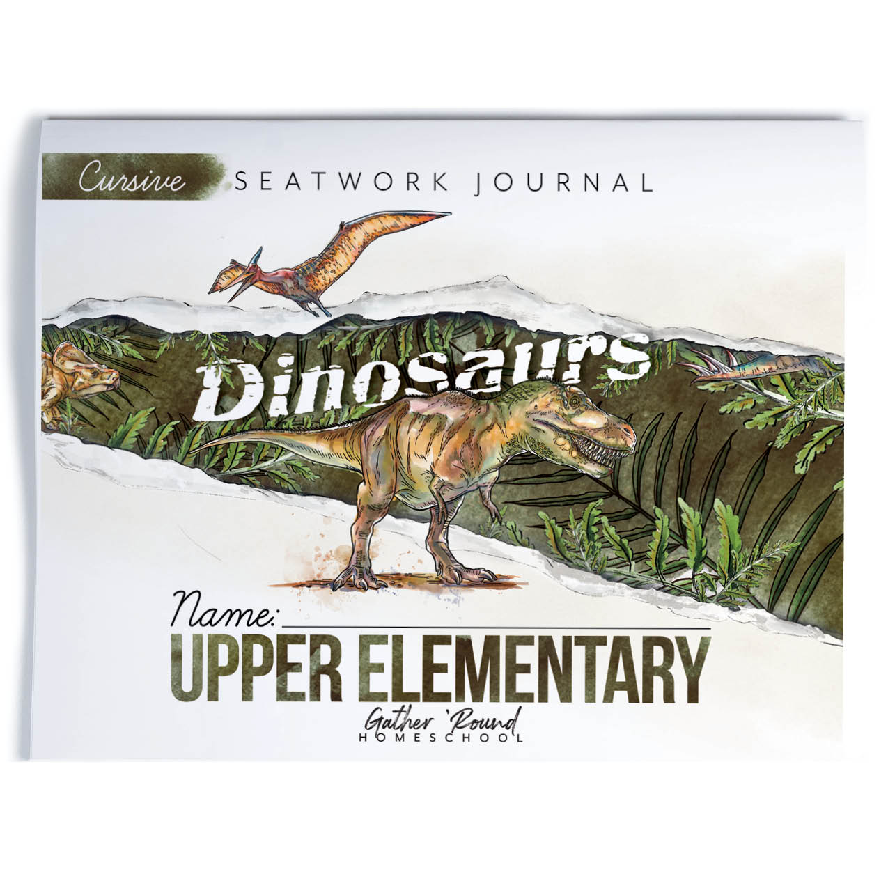 Dinosaurs Homeschool Unit Study Printed Seatwork Journal Cursive Upper Elementary