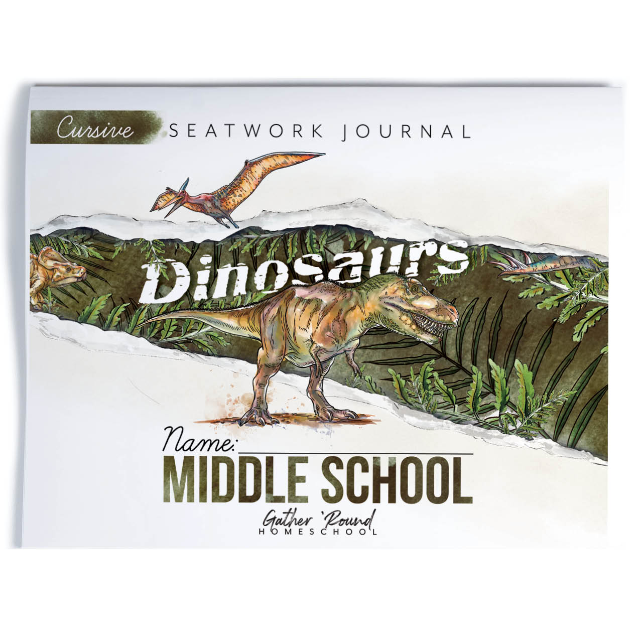 Dinosaurs Homeschool Unit Study Printed Seatwork Journal Cursive Middle School 