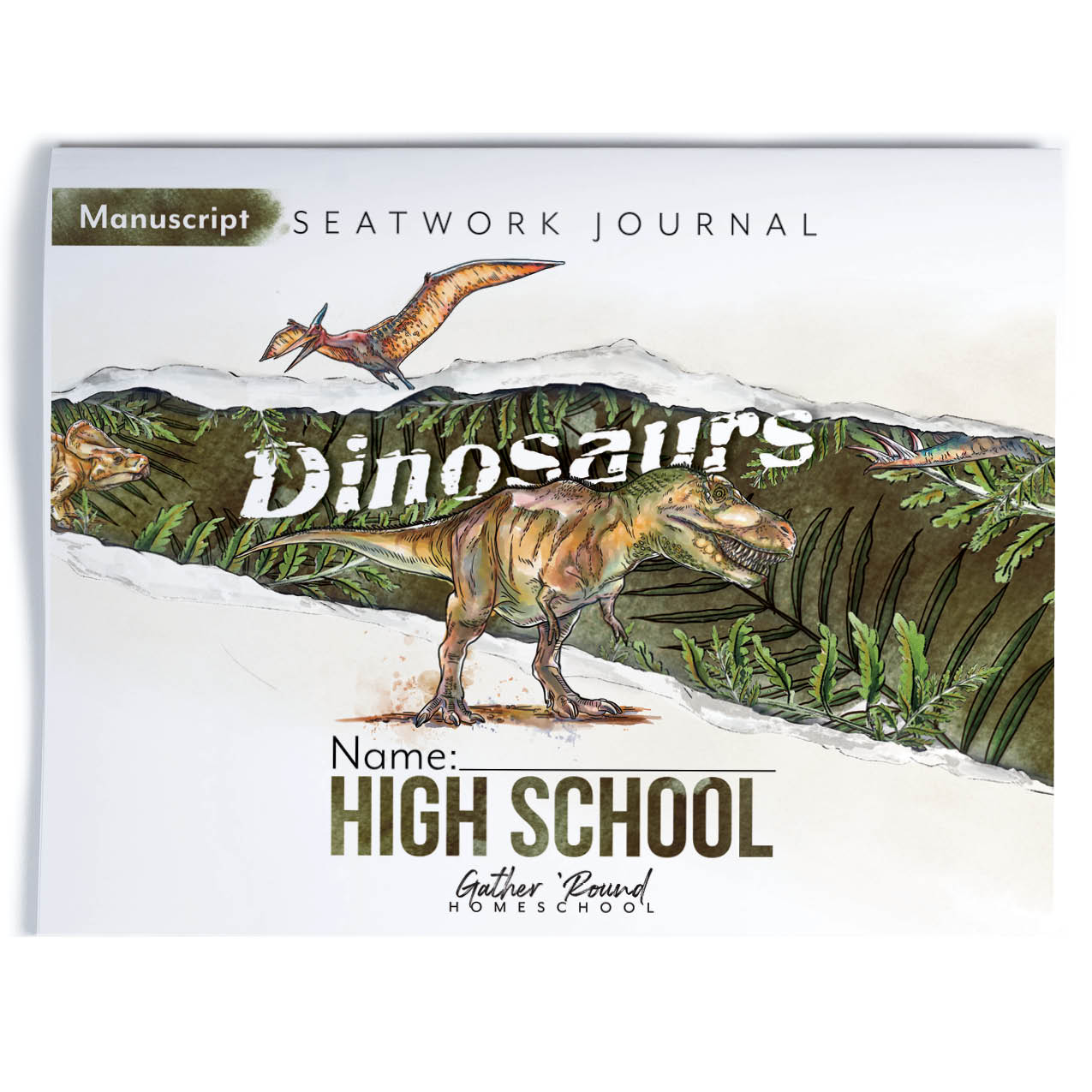 Dinosaurs Homeschool Unit Study Printed Seatwork Journal Manuscript High School 