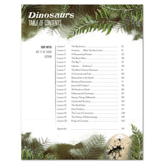 Dinosaurs Homeschool Unit Study Printed Teacher's Guide Table of Contents