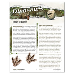 Dinosaurs Homeschool Unit Study Printed Teacher's Guide Lesson 1 The Backstory Part 1