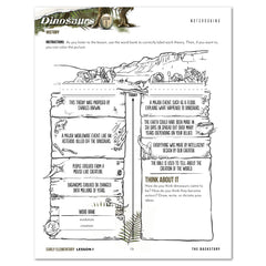Dinosaurs Homeschool Unit Study Printed Early Elementary Student Book Lesson 1 Notebooking