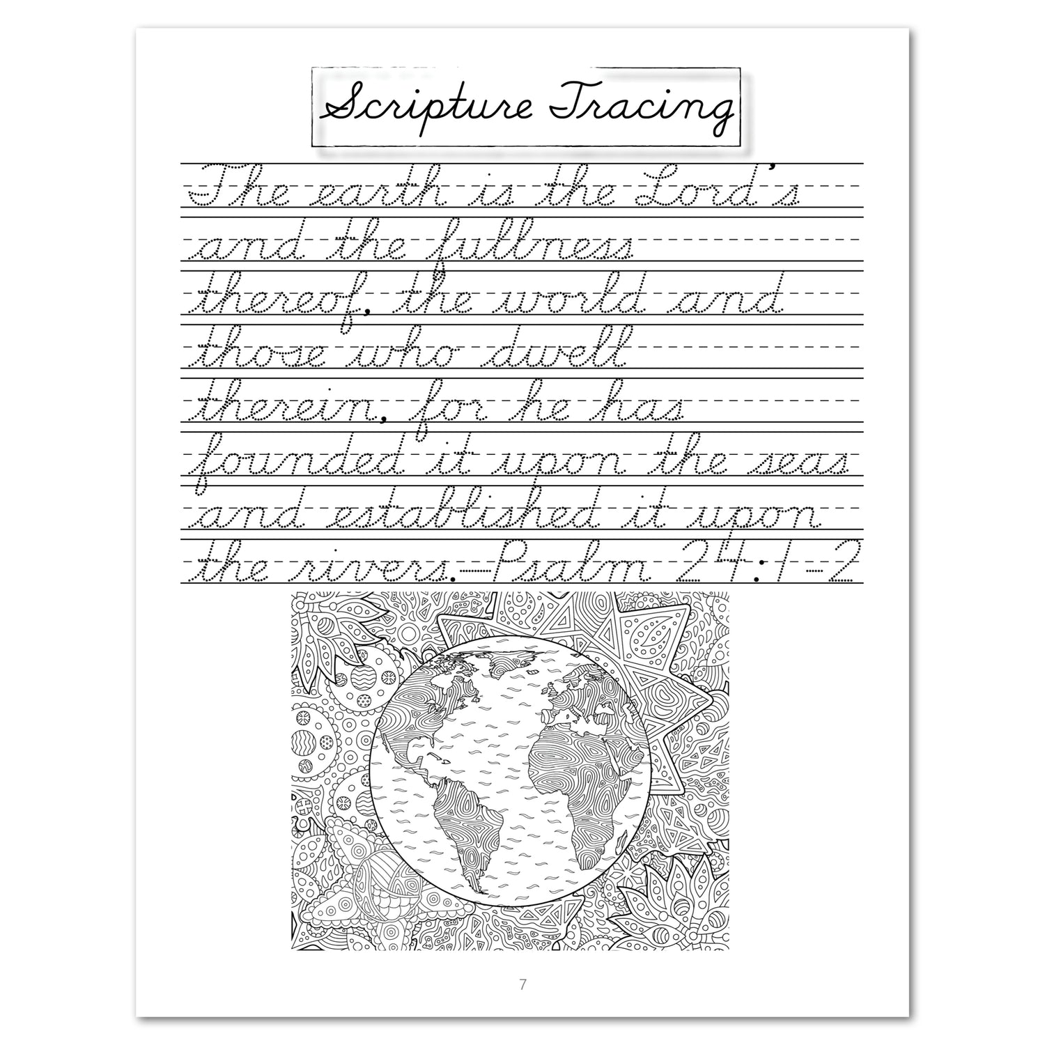 Earth Science Homeschool Unit Study Printed Cursive Student Book Scripture Tracing