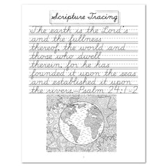 Earth Science Homeschool Unit Study Printed Cursive Student Book Scripture Tracing