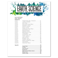 Earth Science Homeschool Unit Study Digital Student Book Table of Contents