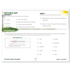 Energy Homeschool Unit Study Digital Seatwork Journal Manuscript Early Reader Student Book Vocabulary 