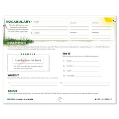 Energy Homeschool Unit Study Digital Seatwork Journal Manuscript High School Student Book Lesson 1 Vocabulary