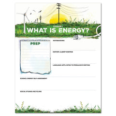 Energy Homeschool Unit Study Printed Unit Planner Lesson 1 Prep Page