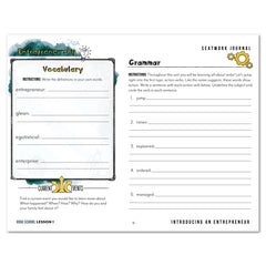 Entrepreneurship Homeschool Unit Study Digital Seatwork Journal Manuscript High School Lesson 1 Vocabulary and Grammar