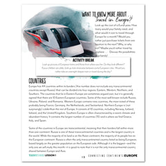 Europe homeschool unit study digital Teacher's Guide lesson one part one part two